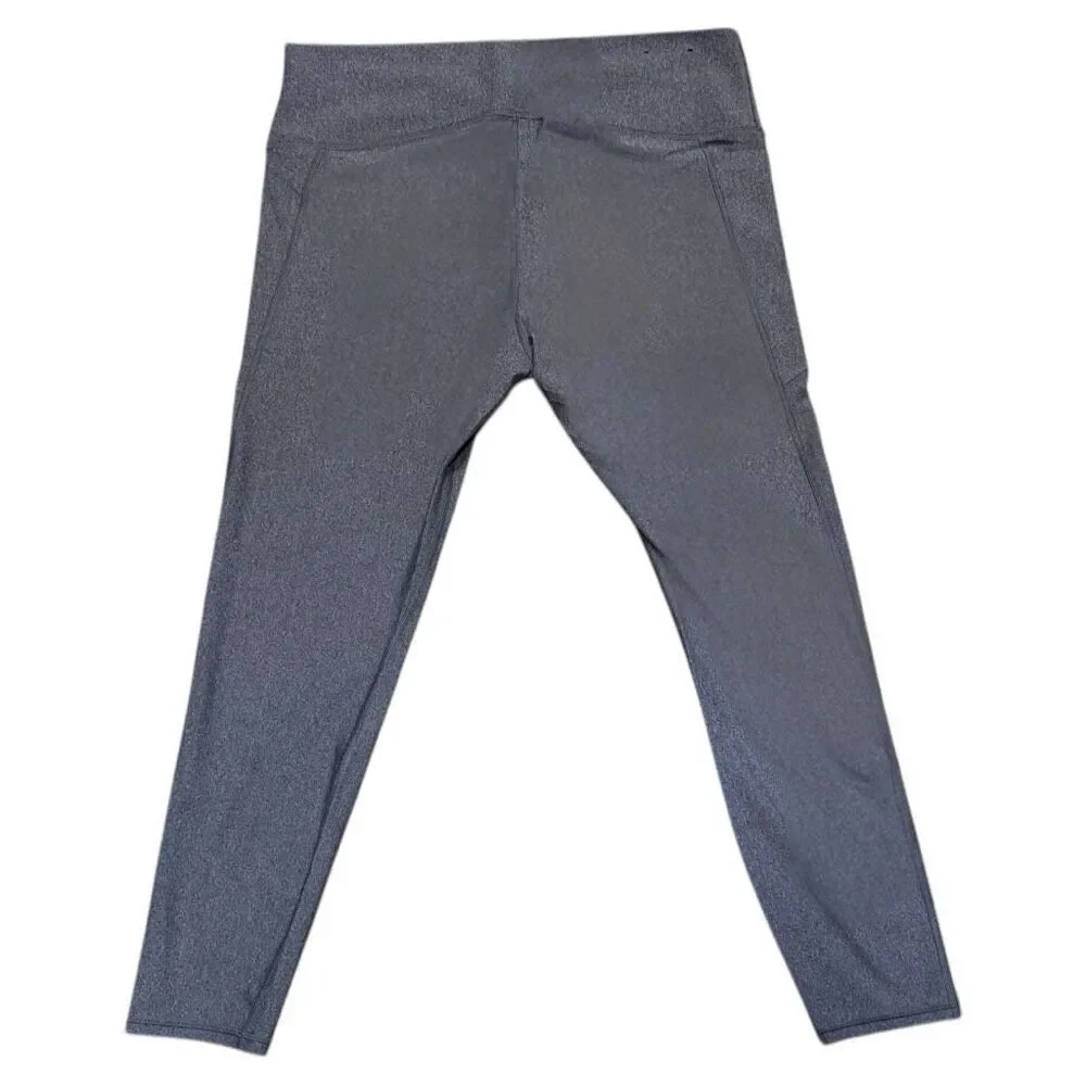 Under Armour UA Gray HeatGear Tech No-Slip Waistband Full Length Leggings NEW - Picture 6 of 14
